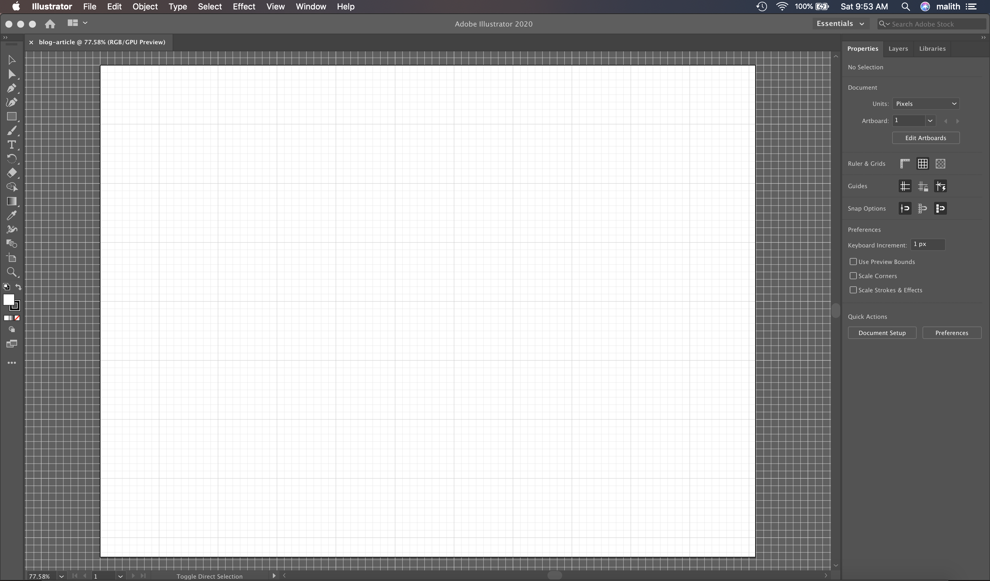 enable grid in Adobe Illustrator.