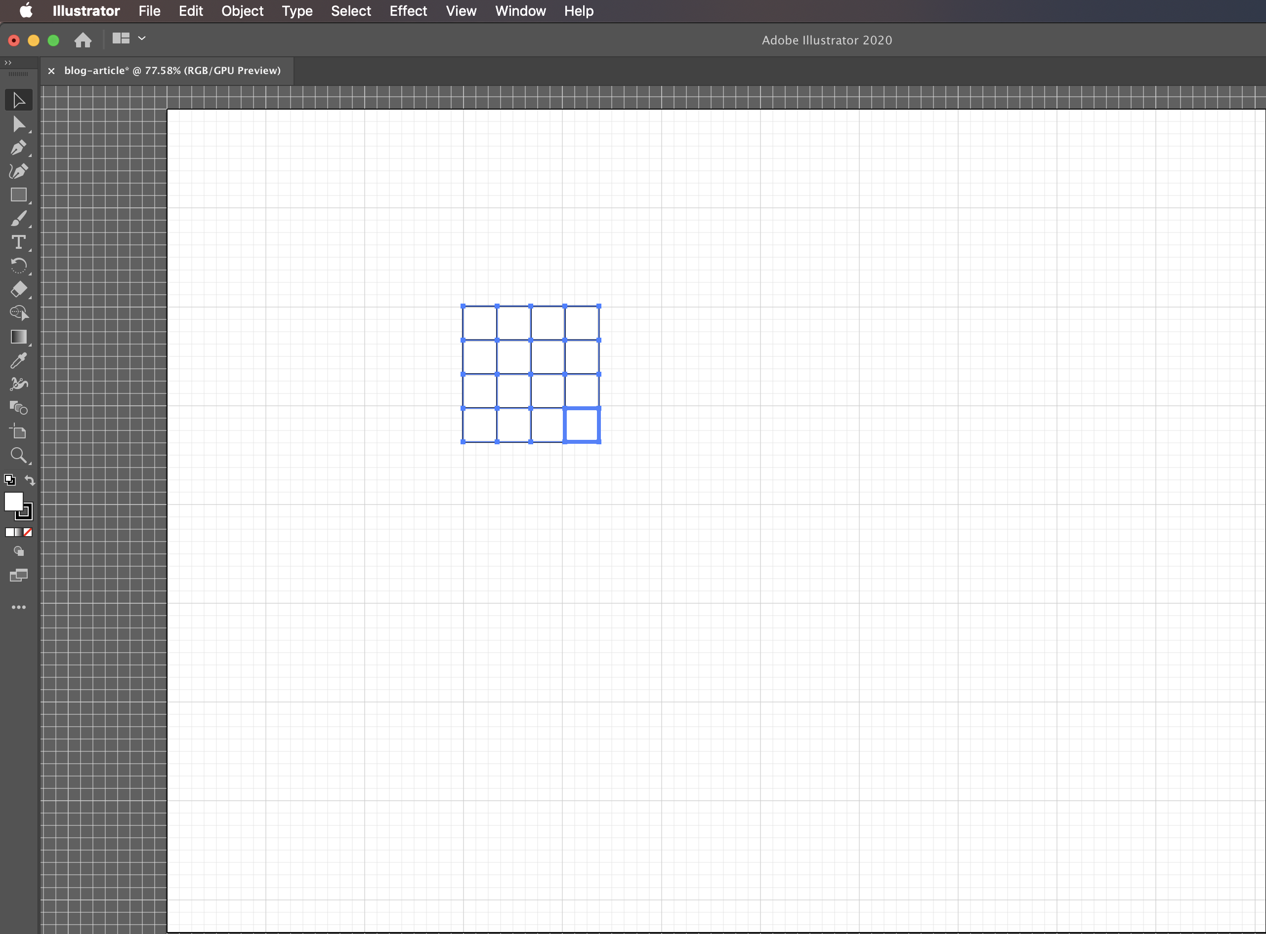 Final grid in Adobe Illustrator that can be used to create matrices in Computer Science diagrams.