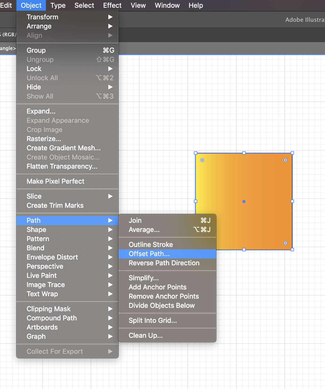 Offset path selector